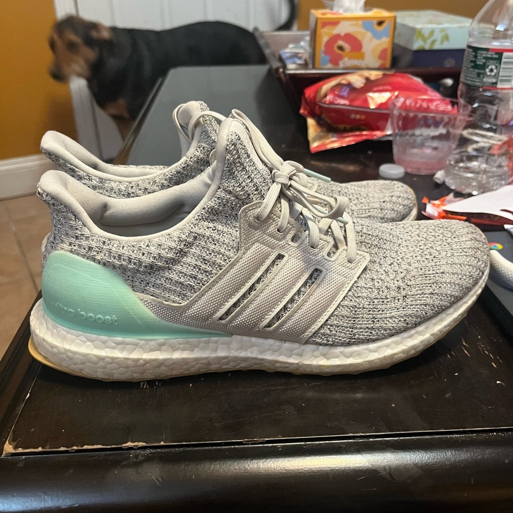 Adidas Gray and Mint Running Shoes
